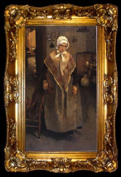 framed  Leon Frederic Old Servant Woman, ta009-2